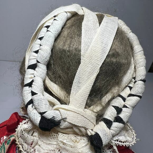 Vintage 30s Eastern European Dressed Composition Doll 17 Inches Bride Jointed - Picture 14 of 16